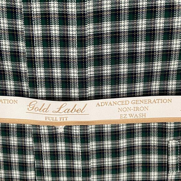Roundtree & Yorke Gold Label Men's 18 33 Button Down Twill Dress Shirt Green NEW - Picture 5 of 6